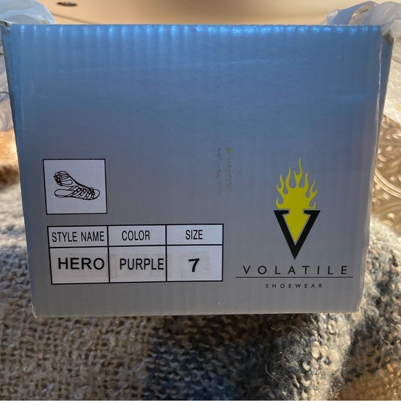 Volatile Purple Gladiator Sandals with Gold Accents - Picture 5 of 5